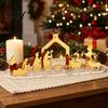 Acrylic Holiday Ornaments Christmas Ornament, Mirrored Golden Silhouette Scene, Decorative Seasonal Home Decor Desktop Display for Living Room