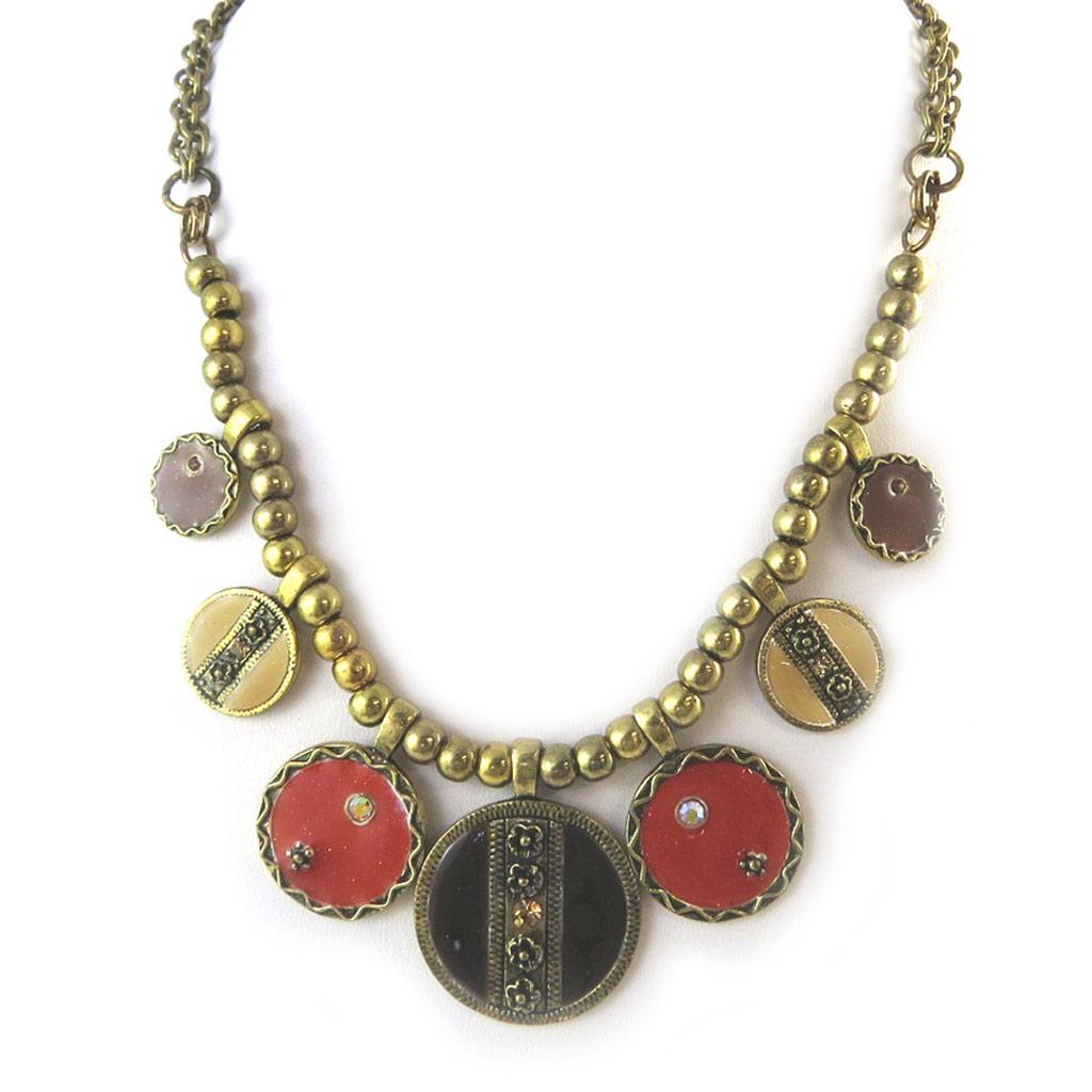 Les Trésors De Lily [C5343] - Colier Creator 'Esmeralda' Maro Portocaliu