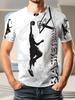 Men'S Polyester Short Sleeve T-Shirt, Dynamic Basketball Dunk Graphic Print, Breathable Lightweight Fabric, Casual Sports Top for Daily Wear,