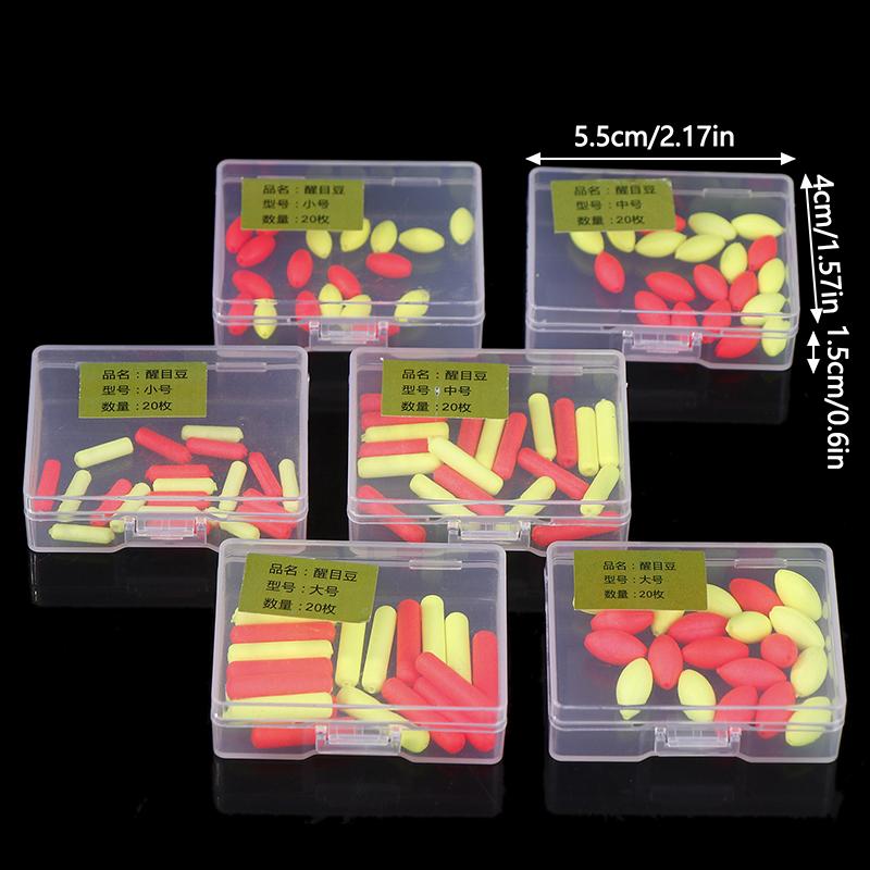 20Pcs Float Tail Eye-Catching Beans Fishing Float Drift Ball Moveable Float Tail Beans Fishing Float Buoyancy Ball Tackle
