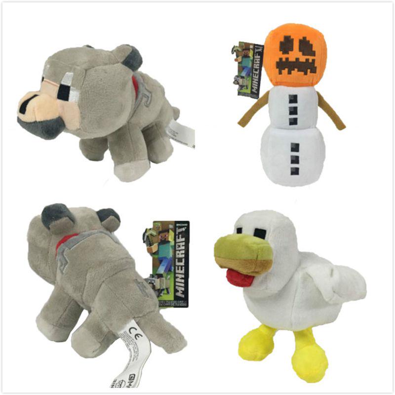 Adorable 20cm Minecraft Plush Toy Snow Golem Wolf Chickens Soft Stuffed Animal Gift