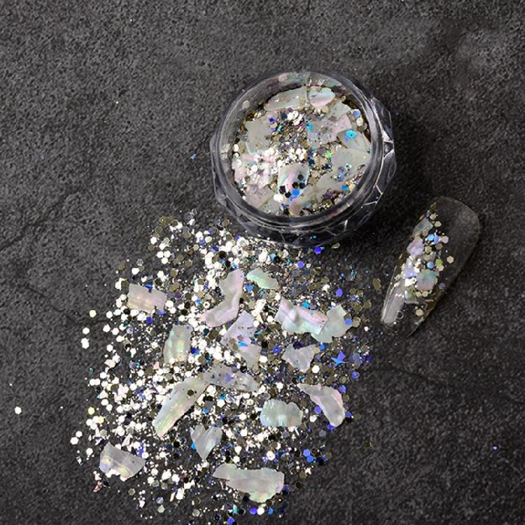 Unregelmäßige Nagel-Abalone-Muschelschalen-Scheiben Nagelglitzer-Flocken Nagelkunst-Muschelstück