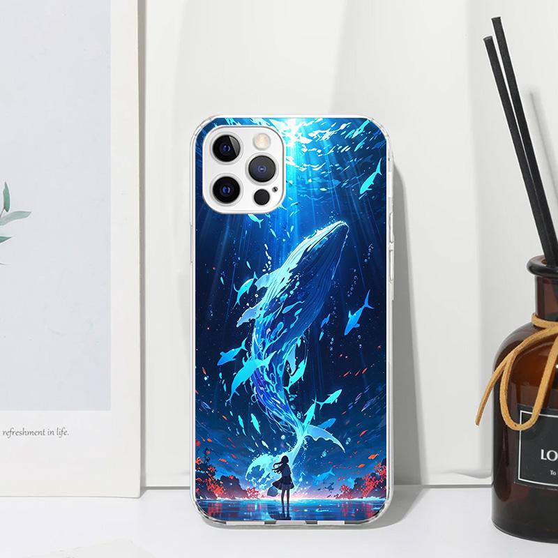 Humpback Whale Sea Giant Phone Case For Iphone 17 Air 16 15 Plus 16E 14 Pro Max 13 Mini 12 11 7 8 SE Fundas Soft Back Cover 17 A