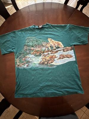 Indian Creek Wolves Nature Signal Sports Vintage 90s  Adult Size 2XL Unisex T-Shirt