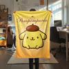 1PC Pompompurin Print Flannel Blanket, High quality All Seasons, Home Decor, Warmth and Comfort, Perfect for Christmas Gifts