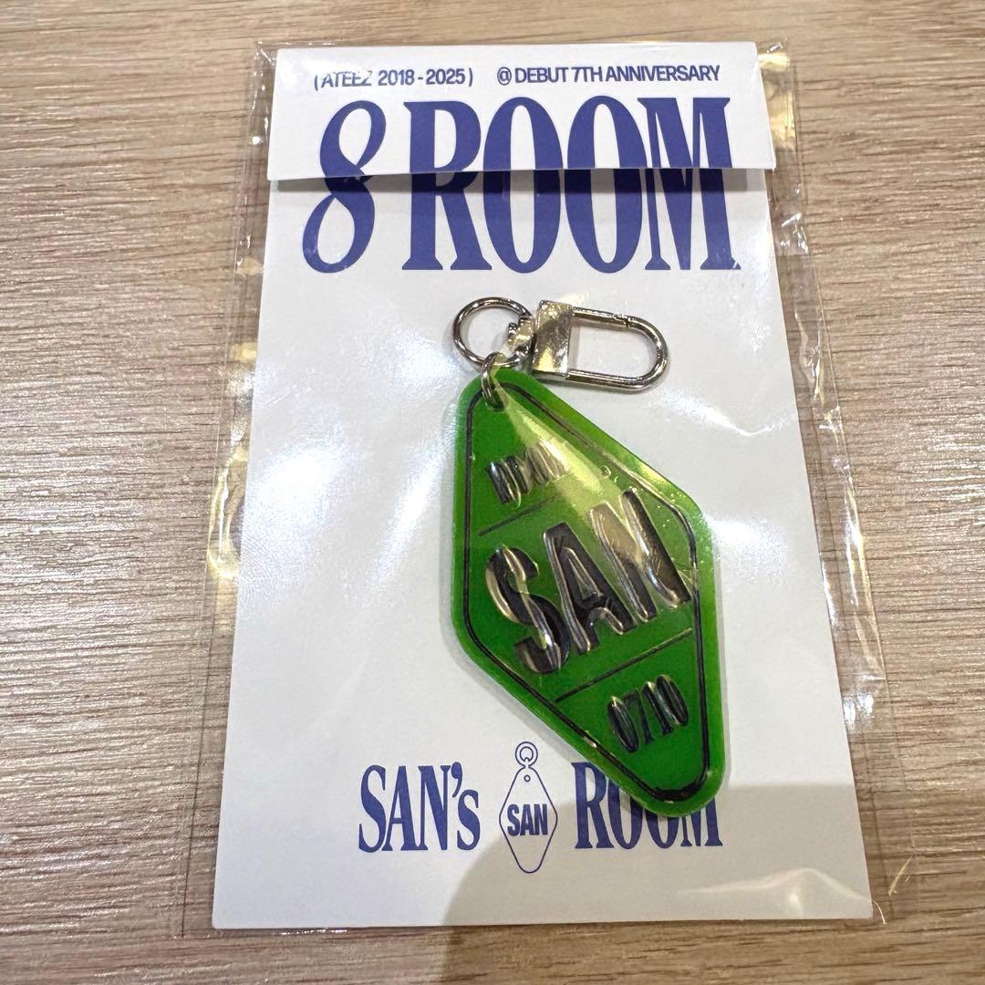 [USED] ATEEZ 8ROOM KEYRING SAN trading card included