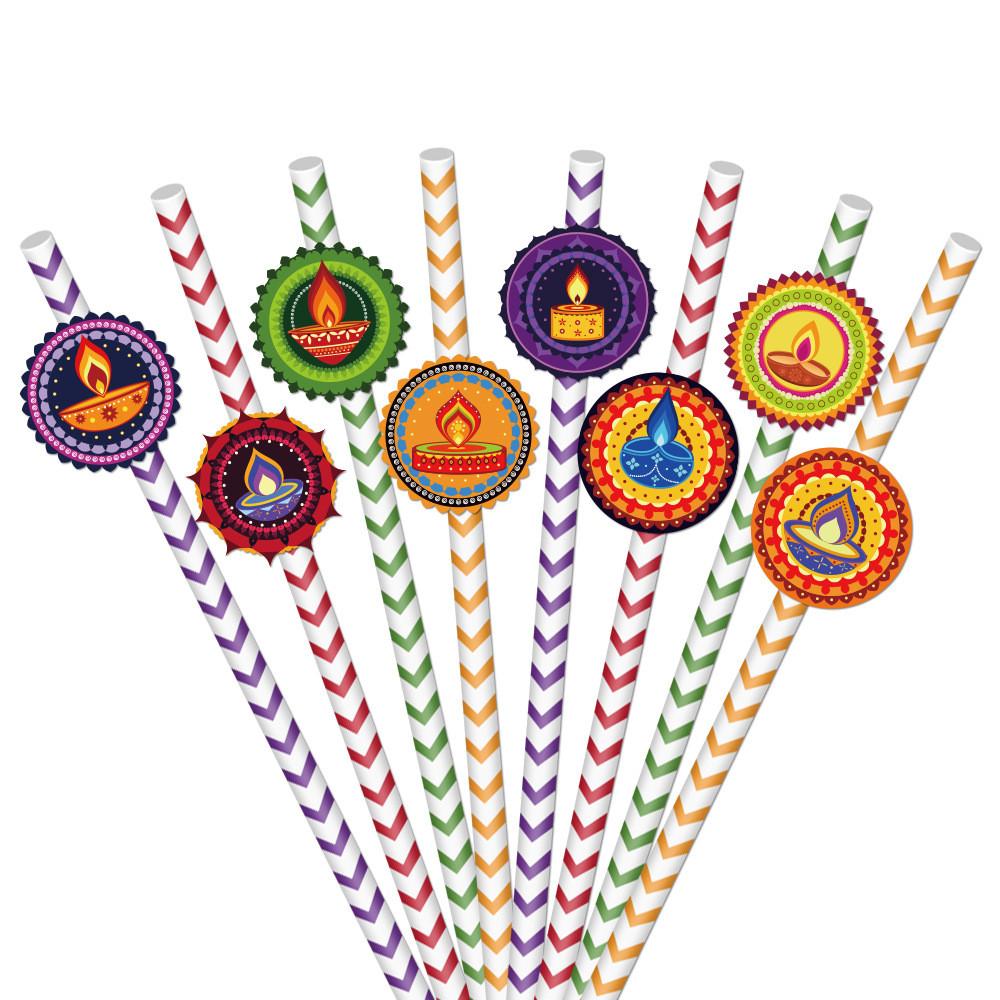 Disposable Party Diwali Paper Straw For Festive Table Setting And Decor Event