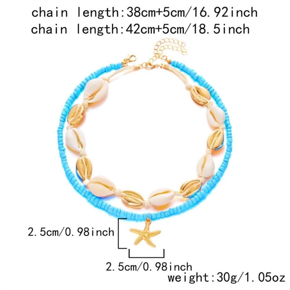 Pearl Shell Necklace Multilayer Seashell Choker New Sweater Chain Jewelry