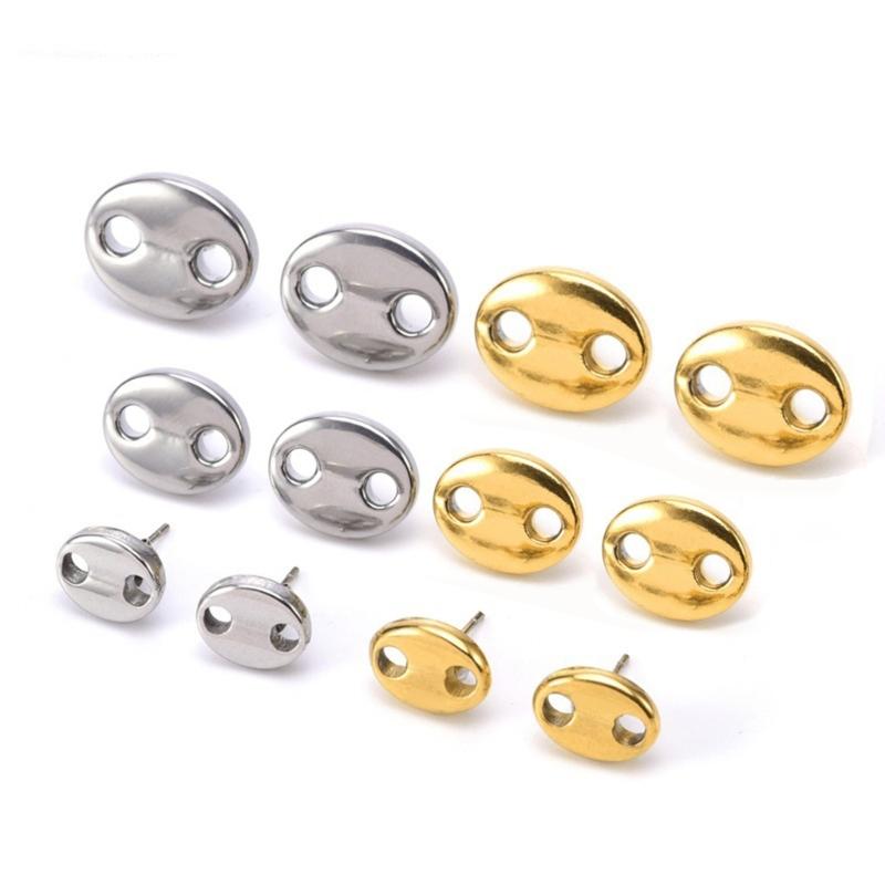 Stabile Edelstahl-Ohrringe mit Kaffeebohnen-Design für Damen und Mädchen Trendiges Schmuck-Accessoire Geschenke Allergiefrei