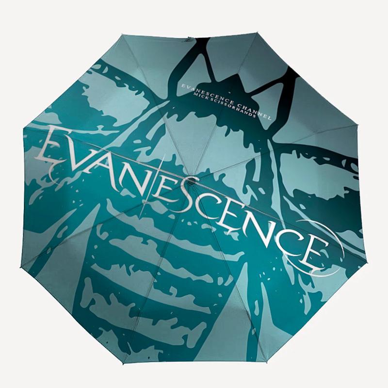 

1pc Evanescence Automatic Umbrella 8 Rib Portable Folding Black Iron Frame for Outdoor, Beach, Travel, Beach Umbrella 160