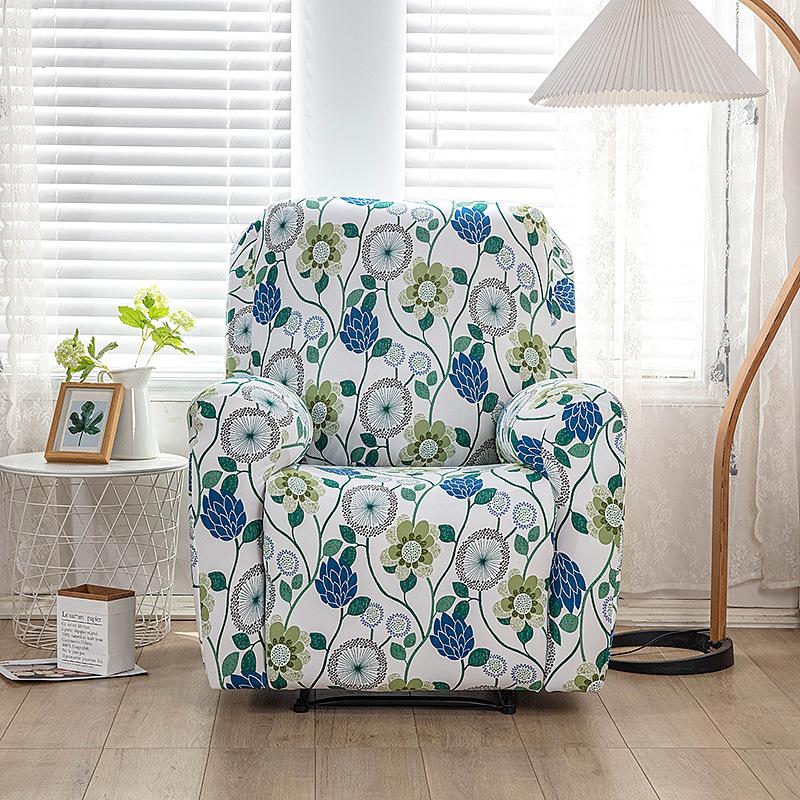 Elastic Printed Fabric All-Inclusive Recliner Cover Rocking Chair Cover Sofa Cover Protective Cover Single Function Recliner Cover