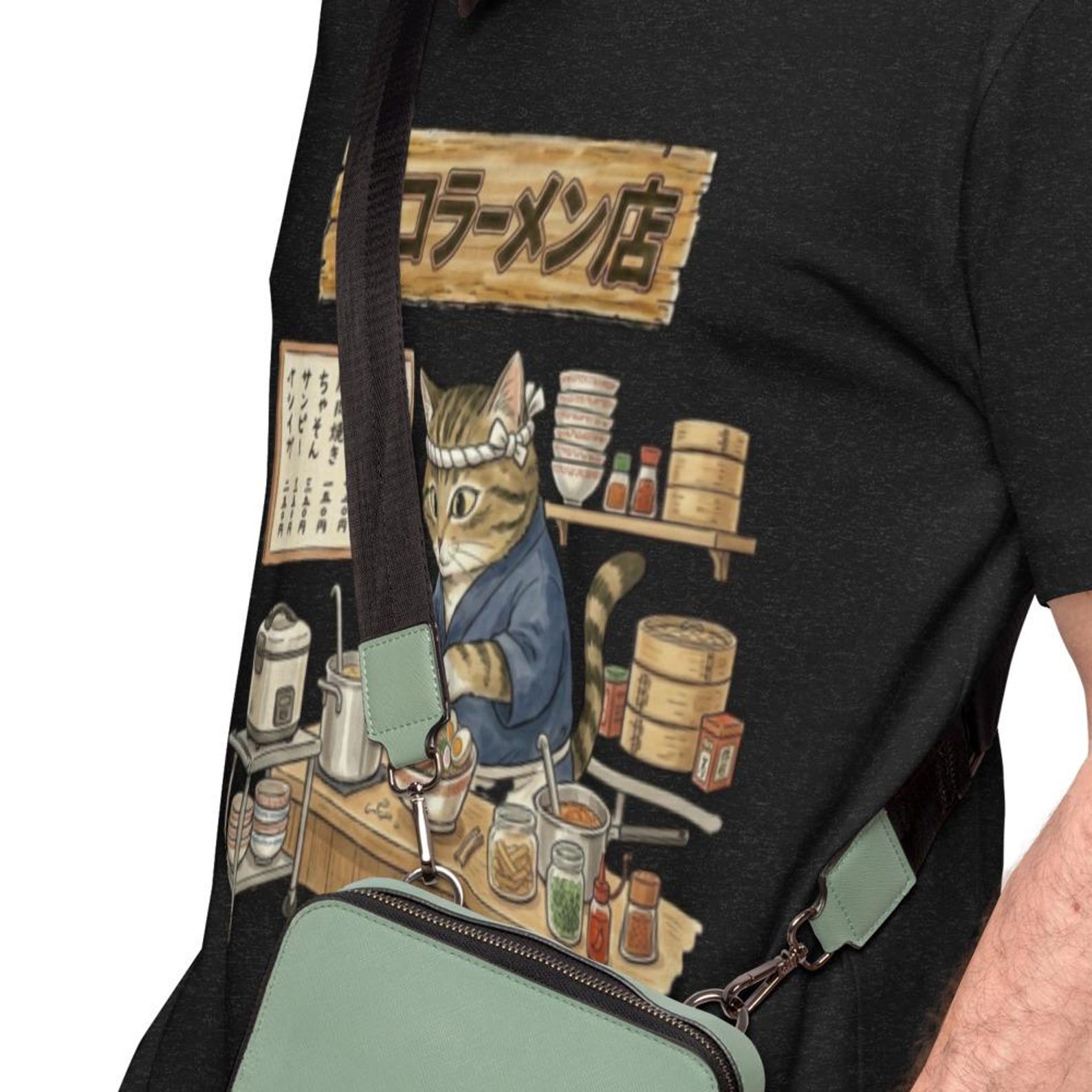 Kawaii Cat Ramen T-Shirt | Japanese Noodle Bowl Cat Graphic Tee 2XL