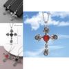 Gothic Heart Cross Pendant Necklace With Alloy Dark Theme For Men And Women
