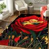 1pc Rose and Prince Pattern Area Rug, Anti Slip Non Shedding Stain Resistant Carpet