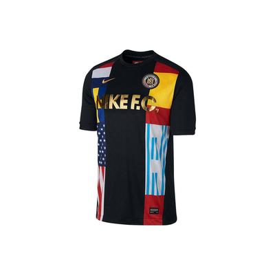 Buchstaben Sport Rundhals Fußball Pullover Kurzarm T-Shirt Herren T-Shirt Schwarz 886873-011