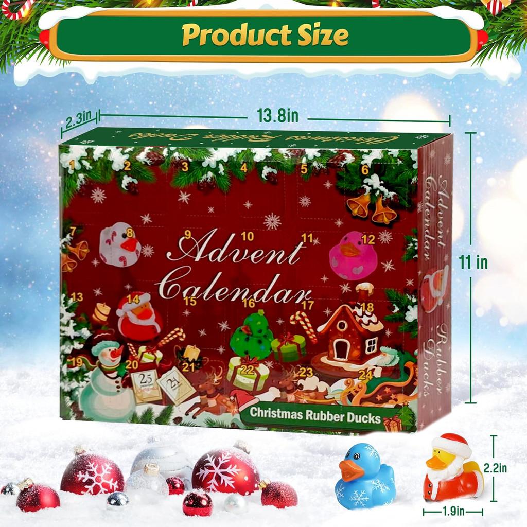 Christmas Kids Bath Toys Set With Squeaky Rubber Ducks For Holiday Play
