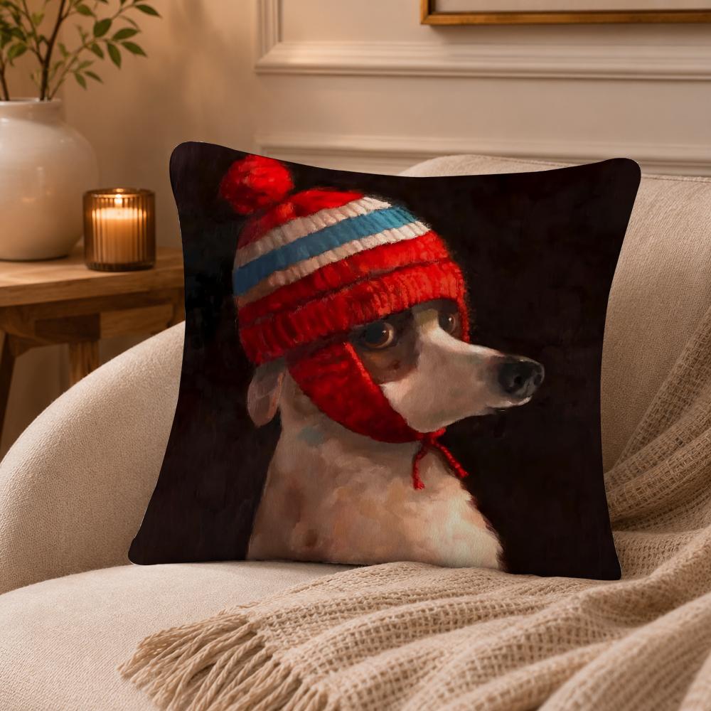 Funny Anime Alison FriendS Pet Dog Cat Print Cushion Cover Anti-dustmite Pillowcase Invisible zipper silky short plush Sofa