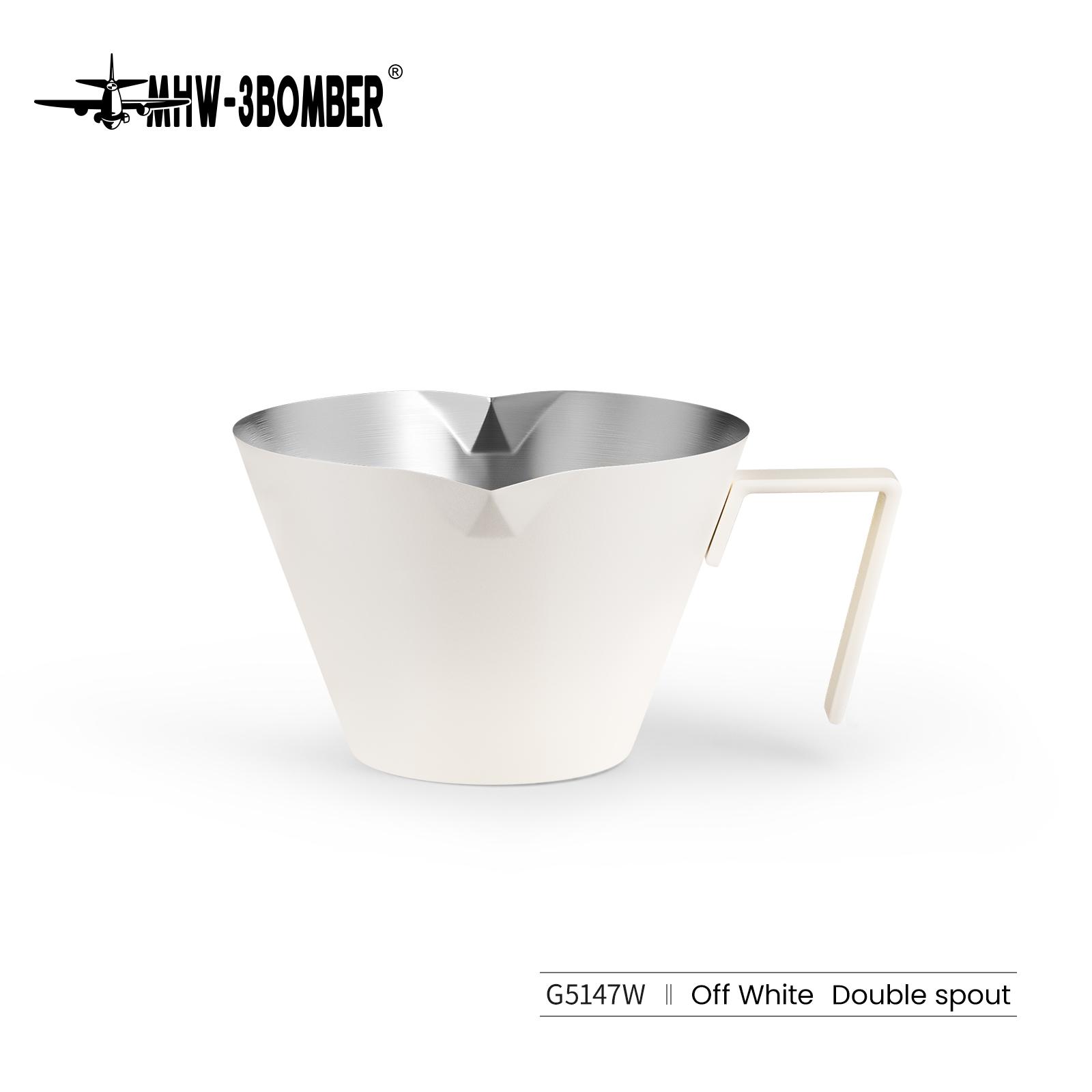 MHW-3BOMBER 100ml Espresso Measuring Cups Single/Double Spouts Stainless Steel Espresso Shot Cups with Handle Scale Barista Tool 100ml