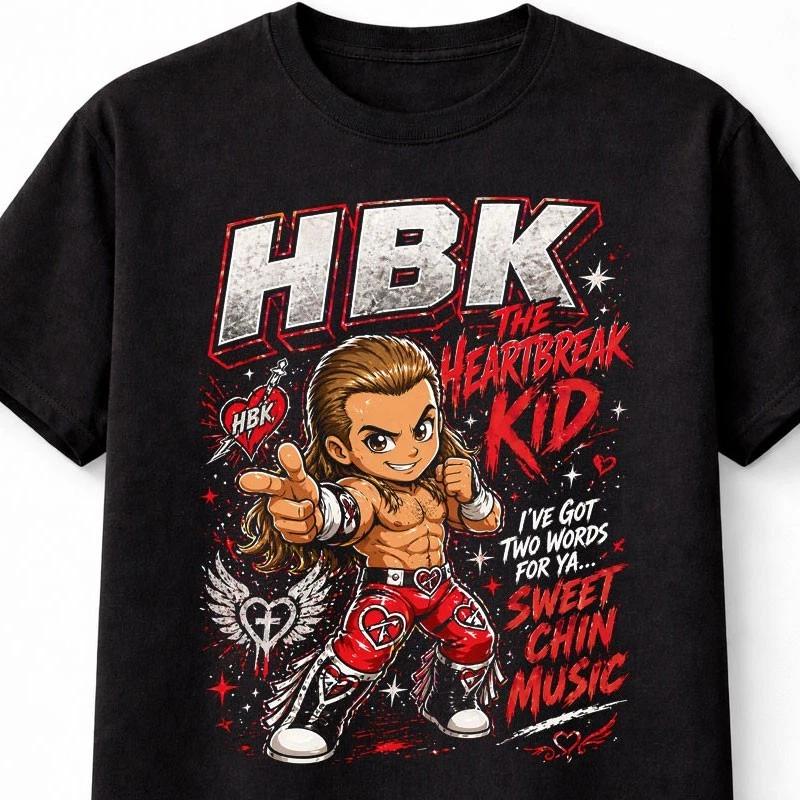 HBK Shawn Michaels Heartbreak Kid Sweet Chin Music Wrestling Unisex TShirt S