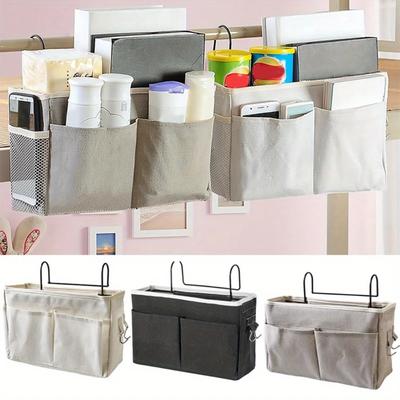 Studentenwohnheim Aufbewahrung Hängende Organizer-Taschen Studenten Bettseite Baumwolle Leinen Hängekorb Organizer Göttliches Bettseiten-Aufbewahrungszubehör