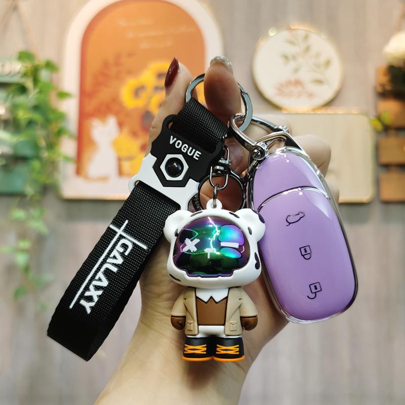 Unisex High-End Key Case: Custom L9 Car Remote Control Protective Shell with Keychain