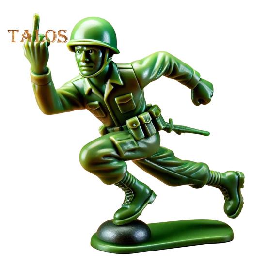 Grønn Soldatfigur Militærmenn Ornament Skrivebordsdekorasjon Miniatyrsoldatstatue for Latespill Militært Temaselskap