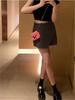 2025 Summer High-Waist Slimming A-Line Skirt Shorts for Women - Casual Petite Hip-Wrapping Style
