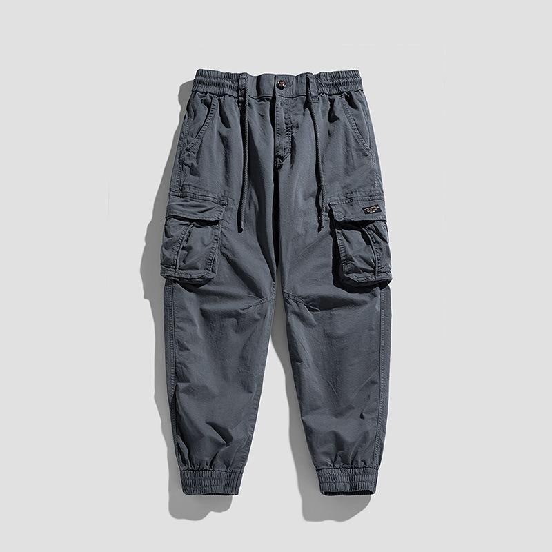 

Green men s wear-resistant overalls men s high-end casual loose trendy pants men s sports leggings men s clothing 38 серый