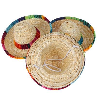 Mini Slamený Klobúk pre Domáce Zvieratá Sombrero Mačací Slnečný Klobúk Plážová Párty Slamené Klobúky Psí Klobúk