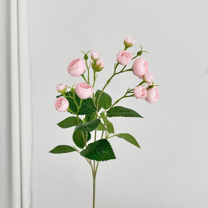 12 Heads Artificial Tea Rose Bouquet Realistic Fake Flower Multi Color For Home Wedding Hotel Photography Decoration