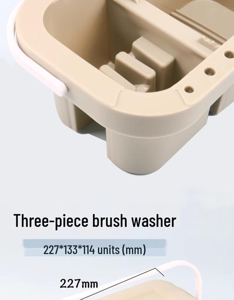 Portable 3-Piece Paint Set: Multifunctional Wash Bucket, Watercolor Gouache Palette, Color Mixing Box for Art Students