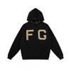 Unisex Oversized Hooded Sweatshirt With Flock Letter Print Soft Cotton Blend Warm Lined