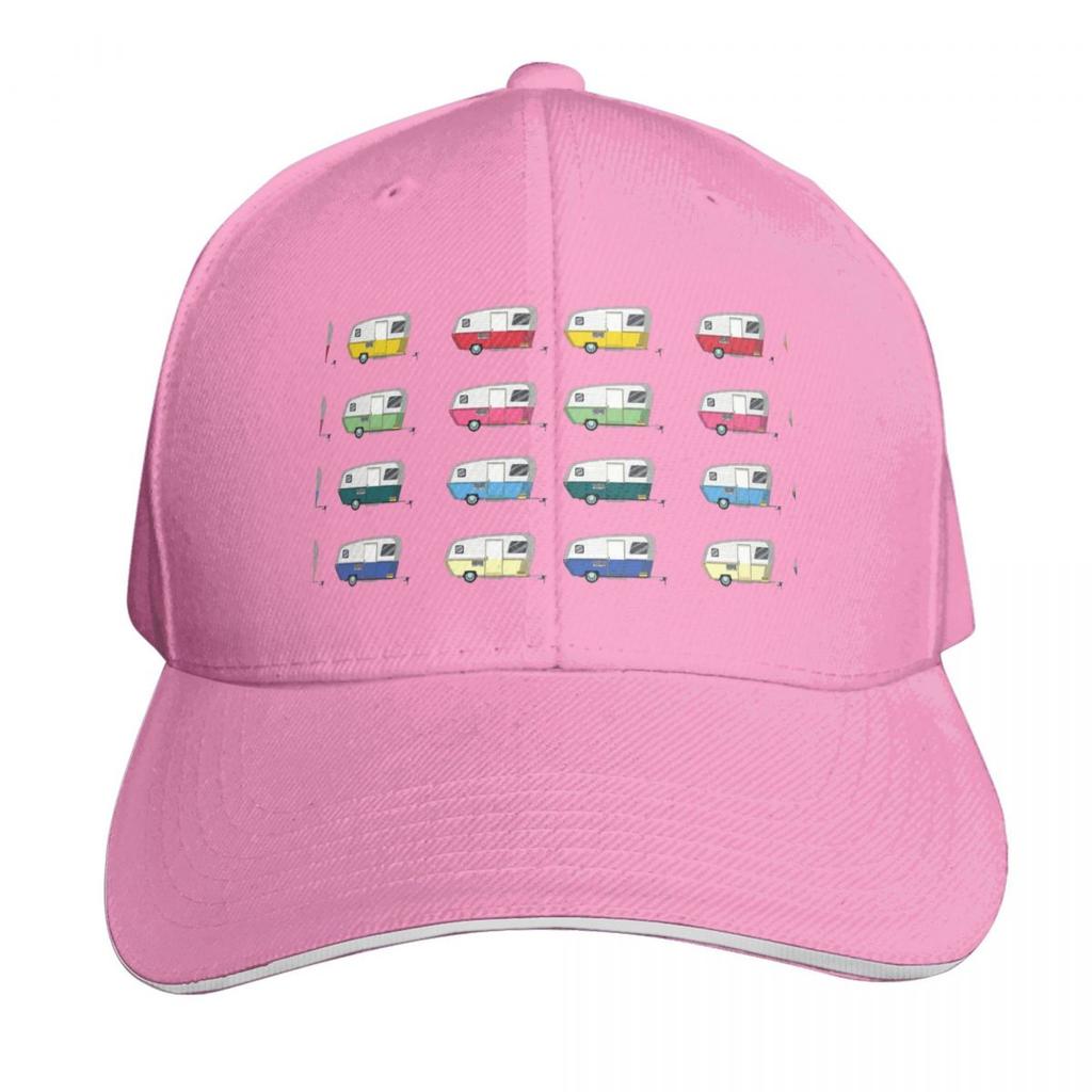 Colourful Vintage Eriba Puck Caravan Daisy Cap Fashion Casual Baseball Caps  Summer Unisex Baseball Hats Polychromatic