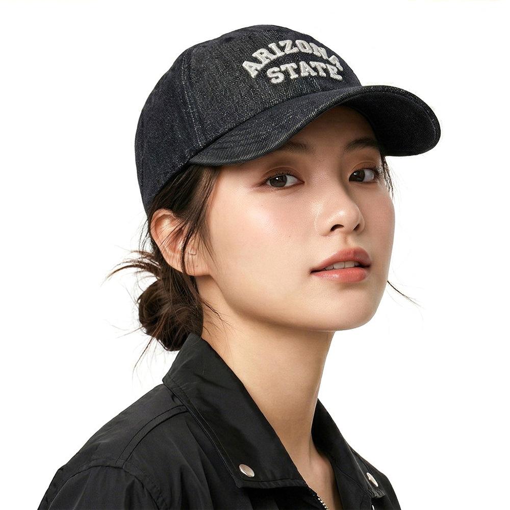 European and American retro washed denim baseball cap, summer new style, letter embroidered beanie, outdoor sun protection hat