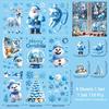 Weihnachtliche Fensteraufkleber 9 Bögen/110 Stück Frohe Weihnachten Aufkleber für Glasfenster - Schneeflocke, Rentier, Weihnachtsmann