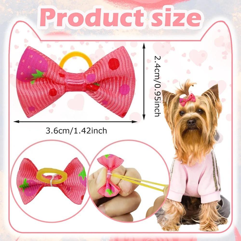 Dog bow Dog Hair Accessories Dog Bow With Rubber Band Handmade Movable Puppy Bows For Dogs and Cats Cute Pet Accessories