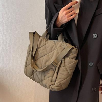 Tygpåsar med stor kapacitet för kvinnor Axelsidoväska Mode Space Cotton Shopper Shoppingväskor söta damväskor