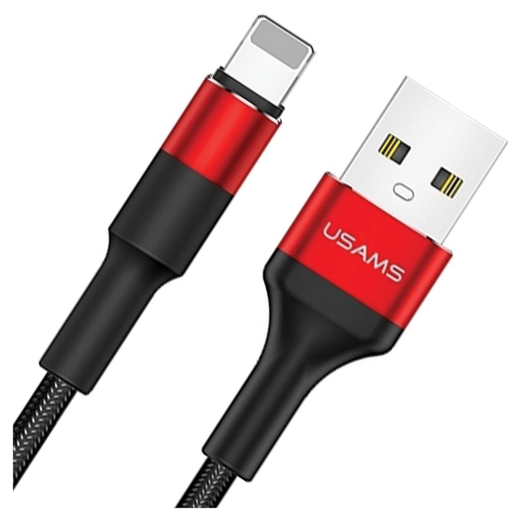 Usams Kabel Pleciony U5 2A Lightningczerwony/Red 1,2M Sj220Ip02 (Us-Sj220)