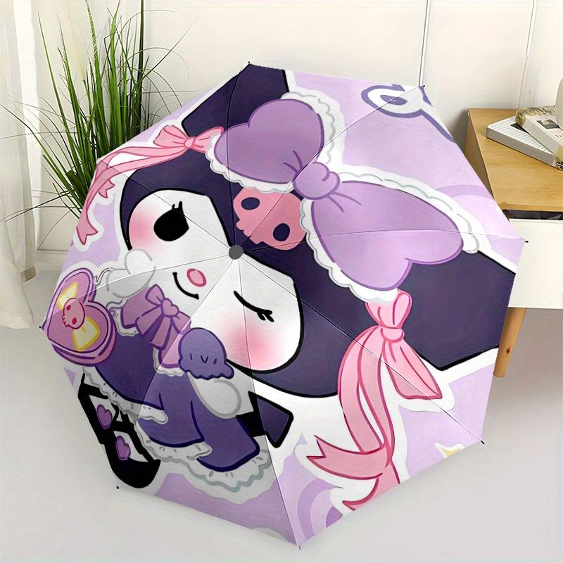 

Cartoon Kuromi Automatic Opening and Closing Umbrella - Small Umbrella Suitable for Various Occasions, Portable 3-Fold Small Umbrella for Men and Wome
