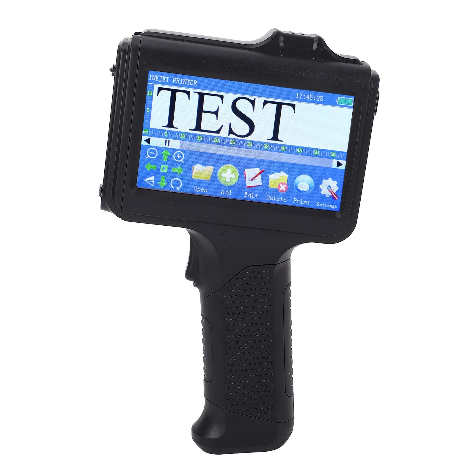 

Handheld Inkjet Printer 2 12.7mm Adjustable 4.3 Inch Touch Screen Portable Inkjet Coder with 42ml Black Ink Cartridge