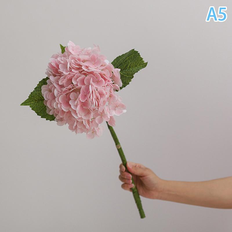 Blue Artificial Hydrangea Flowers Real Touch Green Artificial Hydrangea Branches Decoration Wedding Bouquet Flower Arrangement