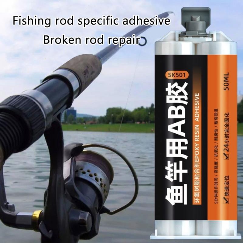 50ml Fishing Rod AB Glues Fishing Rod Epoxy Glues Modified Fixing Glues for Guide Rings Tie Wire Card Holder Wheel Seats