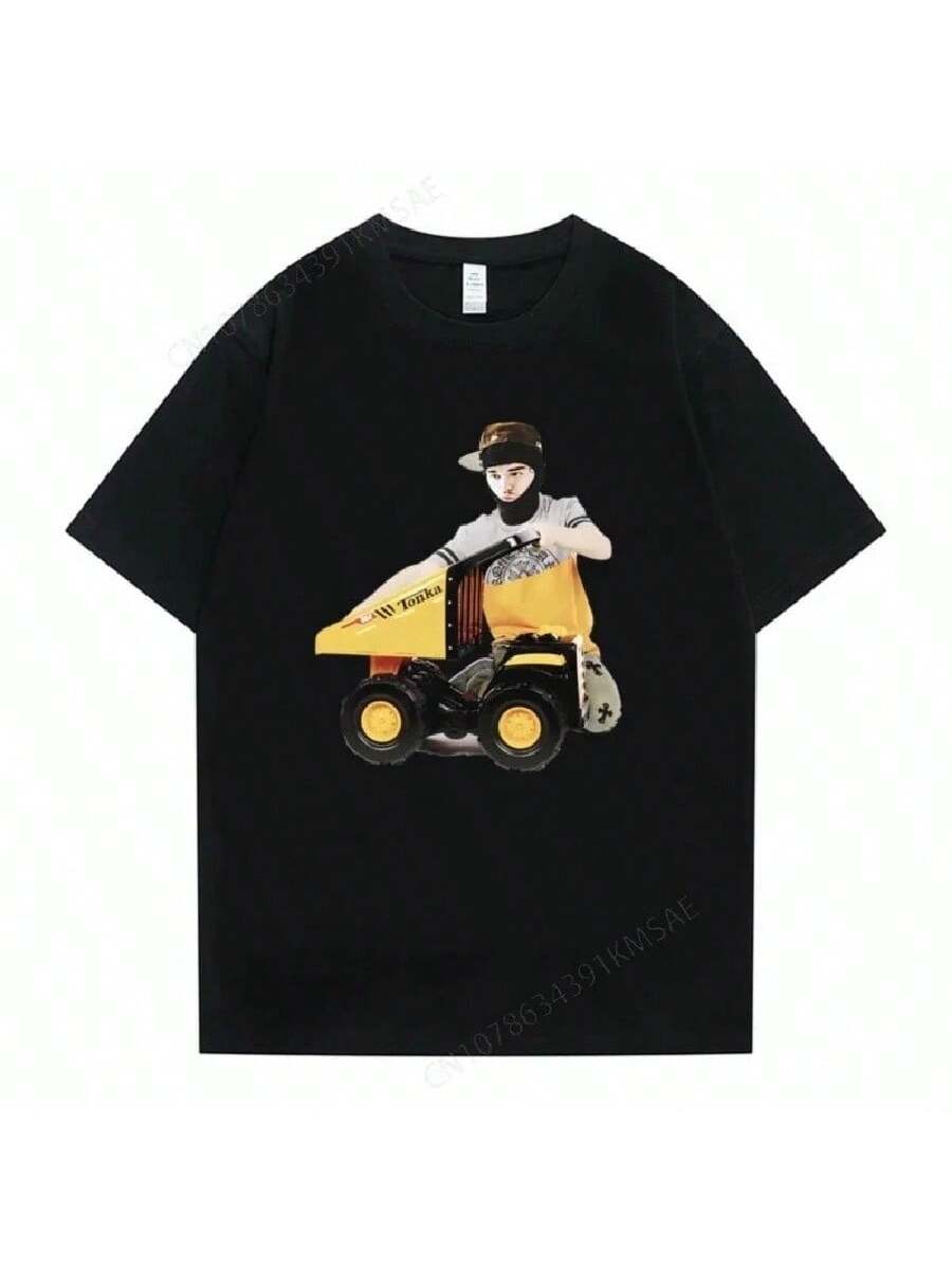 Rapper Yeats Tonka Truck Funny Meme Graphic T-Shirt Men Hip Hop Oversized Tshirt Male Fashion Brand Cotton T Shirt Casual Tees S