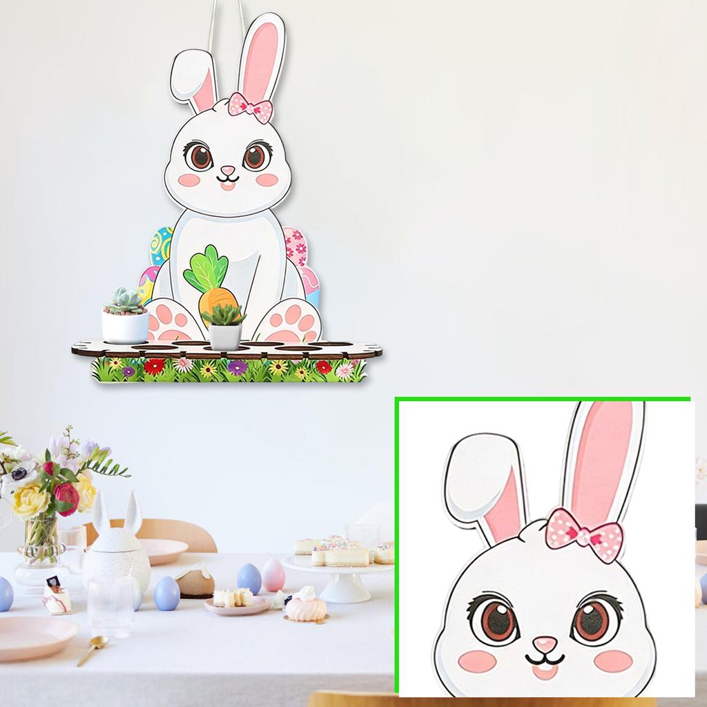 Easter Party Decor Wooden Shelf - Rustic Display Stand For Centerpiece, Treats, And Decorative Accents, Spring & Holiday Home Decor