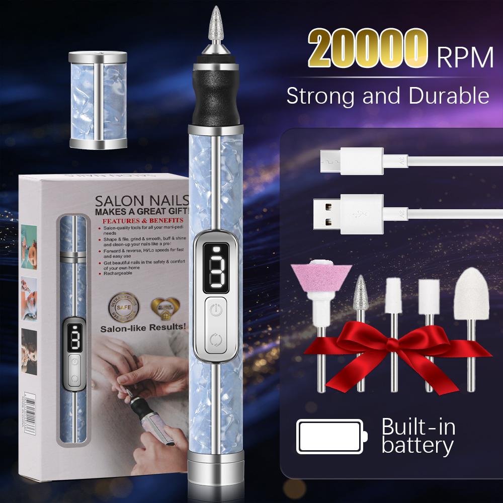 

Professional Nail Polishing Machine Nail Drill Multiple Gears Low Noise Nails Sander File Set For Manicure Salon Tools