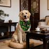 St Patricks Day Pet Bibs Adjustable Clover Pet Triangular Bandanas Creative Neckwear Gift for Small To Medium-Sized Pets