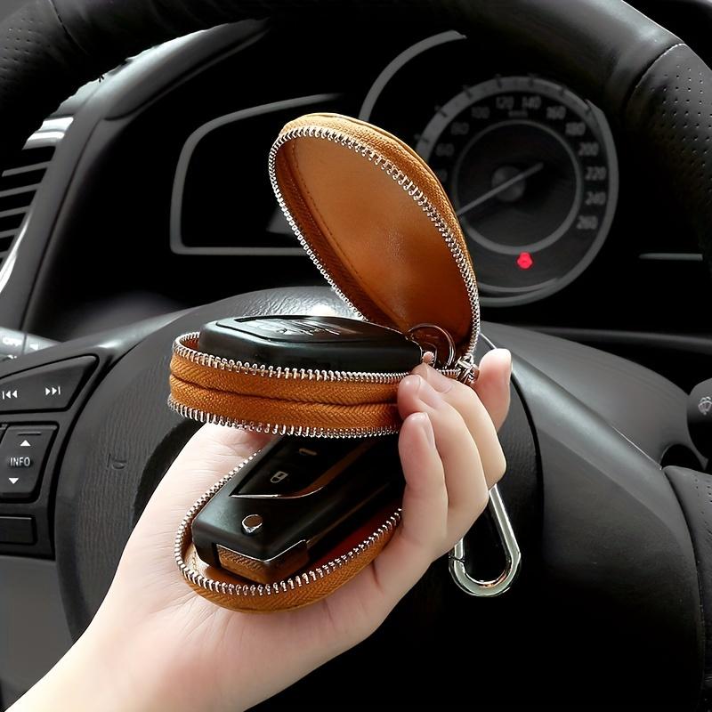 Men's Multifunctional Universal Double Layer Car Key Bag Genuine Leather Regular Key Bag Vintage Smart Folding Key Protector Fashion Business