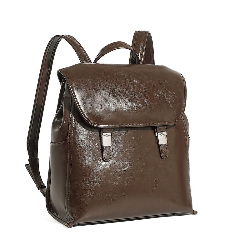 Genuine Leather Neutral Casual Handbag Fashionable Large Capacity Business Computer Backpack Cowhide Women's Bag