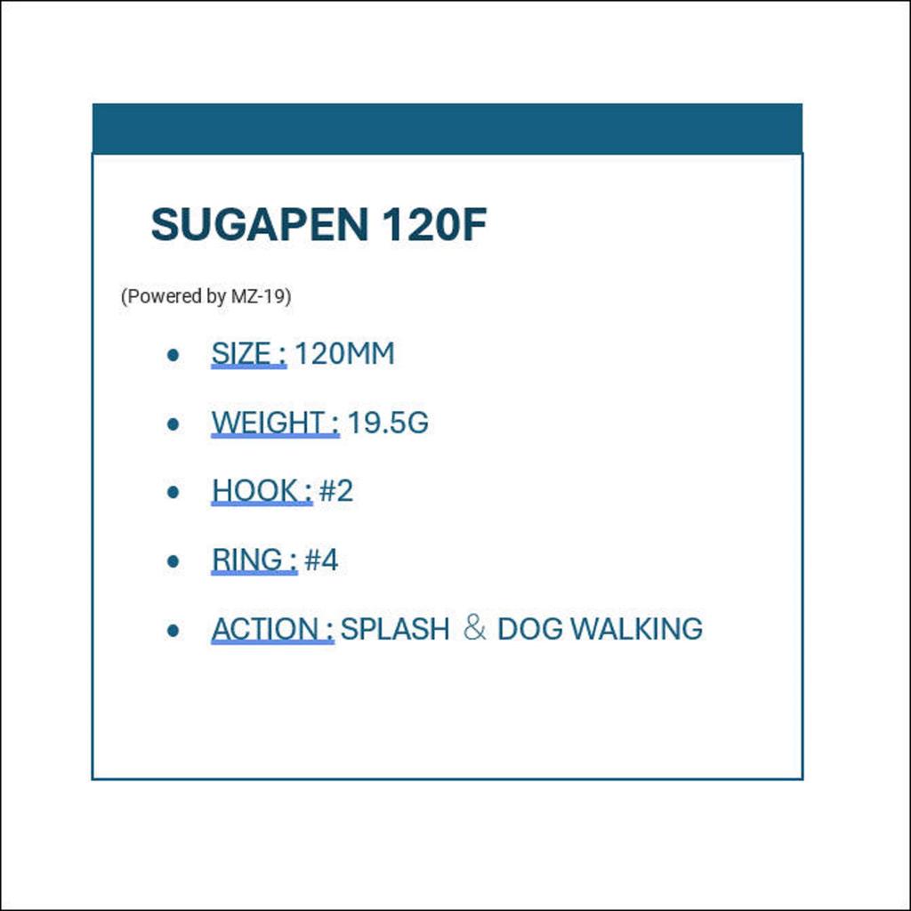 Bassday Sugar Pen 120F Floating Lure 19.5 Grams MH-26 (8149)