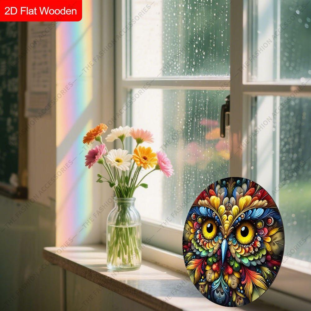 2D flat hanging decorative signs, interior wall or door decoration, garden decoration, owl pattern, interesting gifts for family and friends
